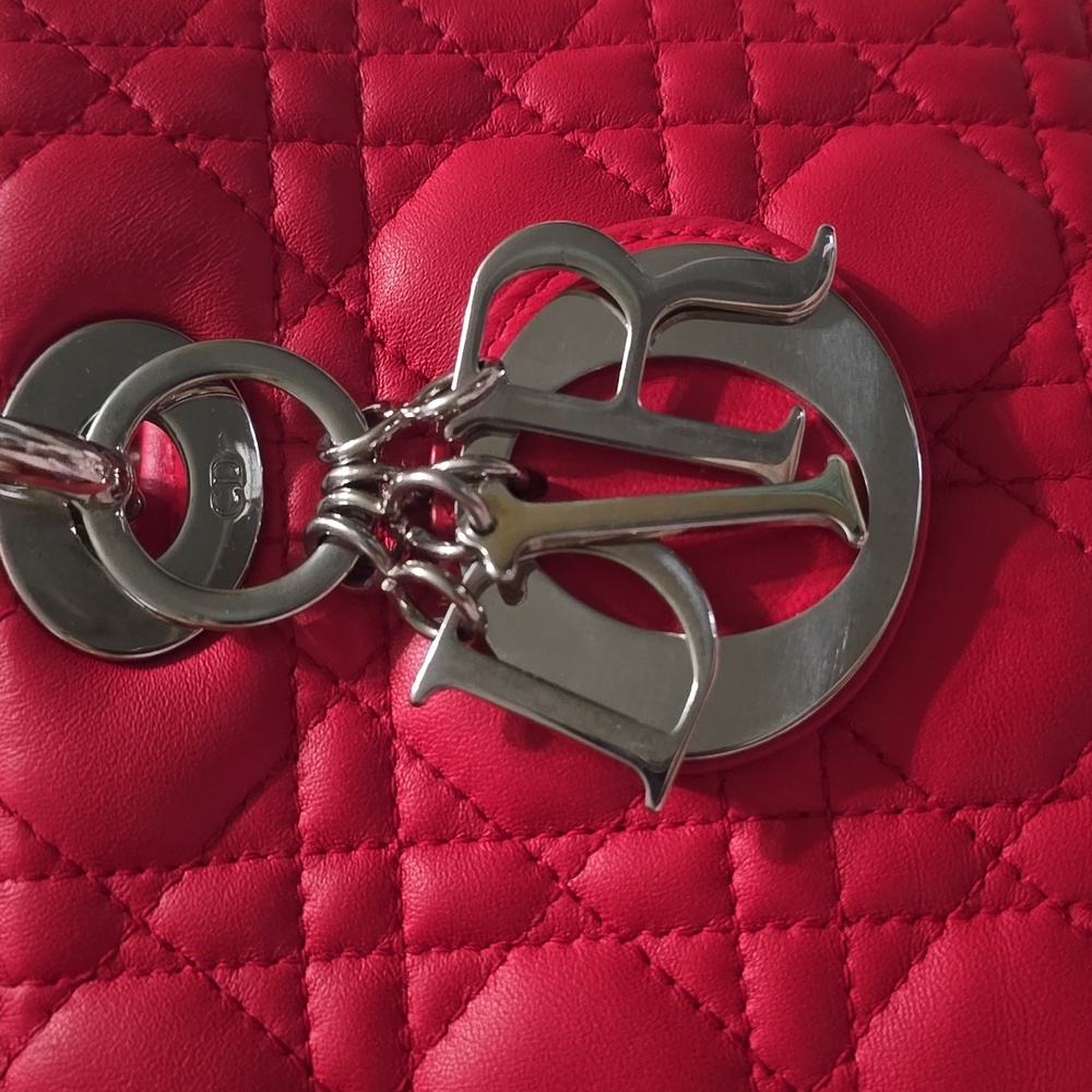 MSRP $8500 Like NEW! Christian Dior Lady Dior Bag Cannage Quilt Lambskin Medium - Picture 7 of 16